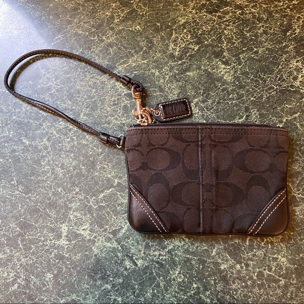 Coach Black Signature Wristlet